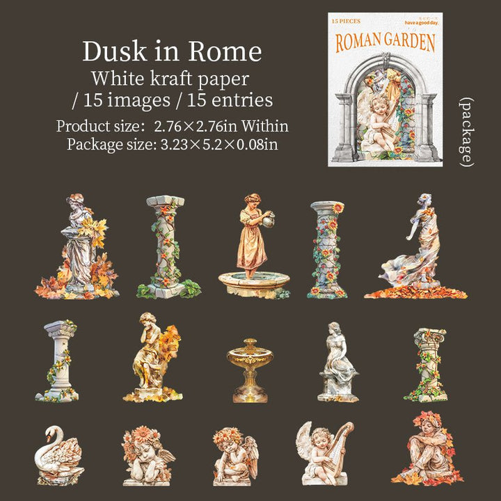 Roman Garden Decorative Stickers Vintage For Artistic Projects