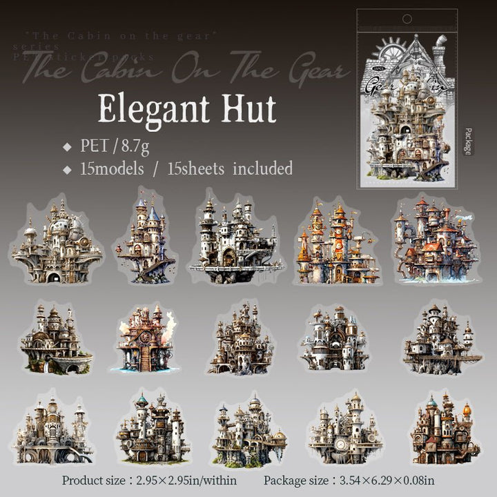 Magic Cabin Stickers The Cabin on the Gear Gothic Artistic PET Sticker Set