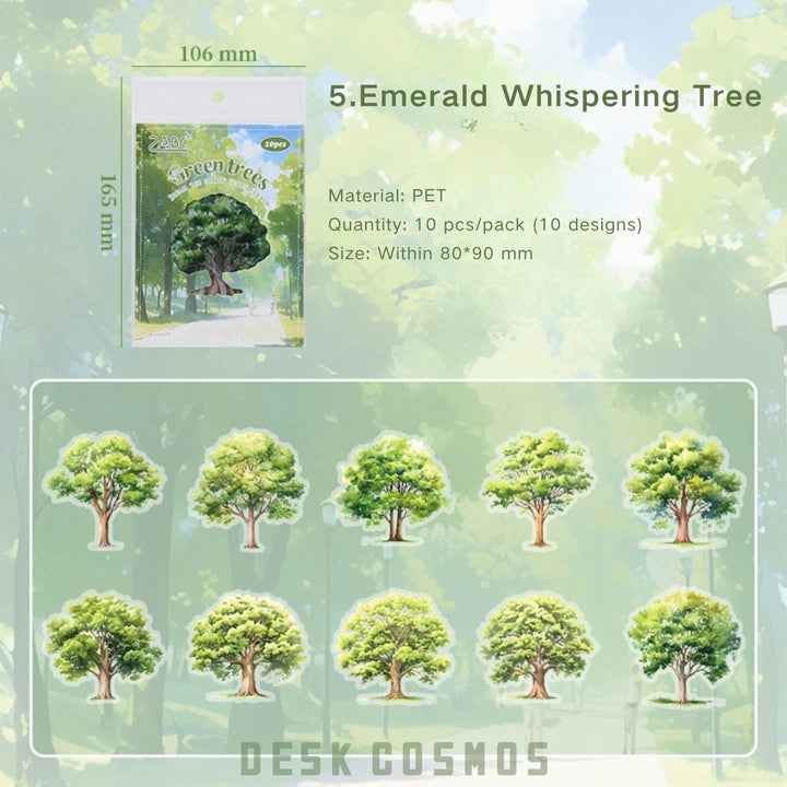 Beautiful Dreams and Shadows Green Mist Tree Tranquil Landscape Stickers