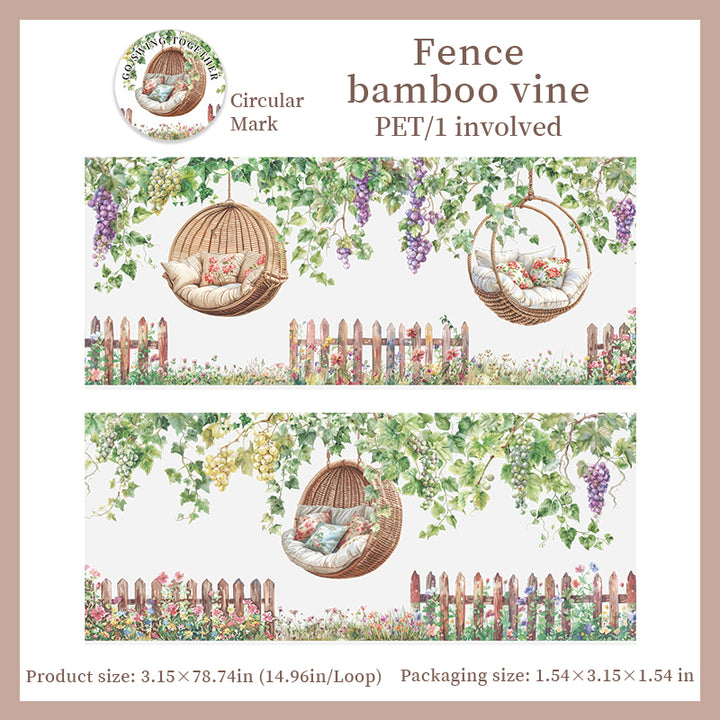 Go Swing Together PET Tape Decorative Floral for Junk Journal