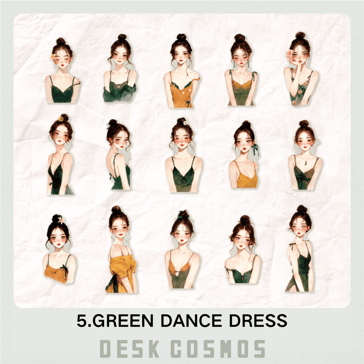 Customize Life Series PET Stickers Characters Fashion Bright Colors DIY Scrapbook