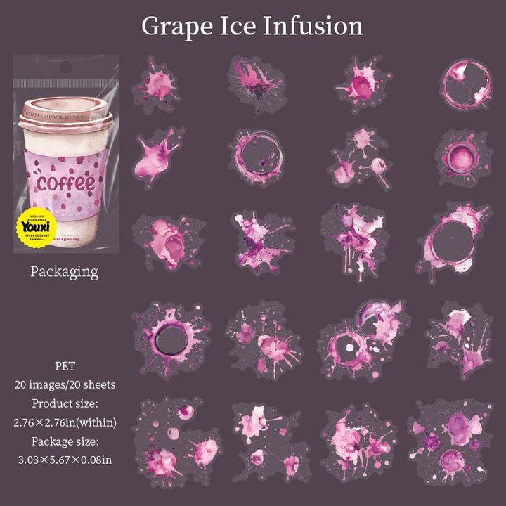 Color of Coffee PET Sticker Style for Scrapbook Layering