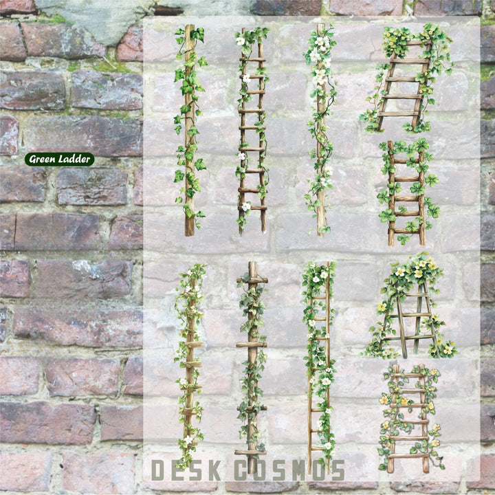 Flower Ladder PET Sticker Background Texture