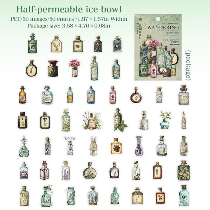 Dreams of Delirium Retro Stickers Bottles Suitable For Junk Journal