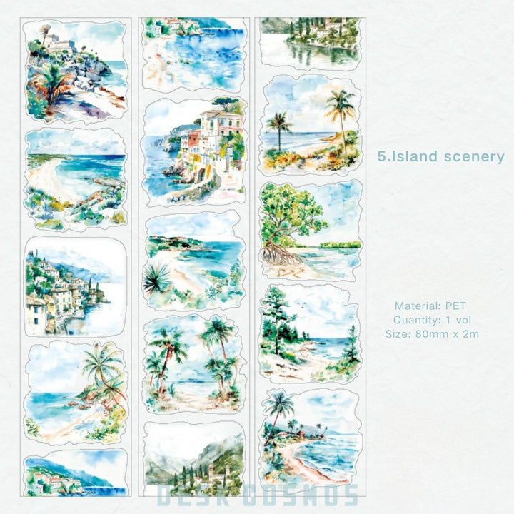 Corner Of The World landscape sticker tape for diy notebooks