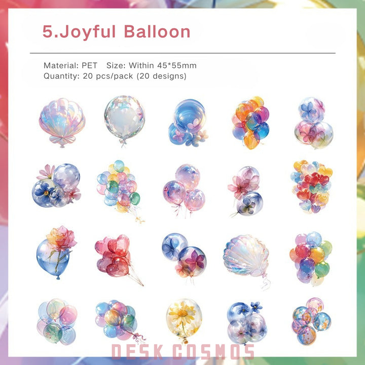 Jinxiu Glass Joy Balloons Bright Cute Fruit PET Stickers