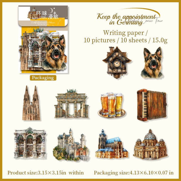 Global Comic Tour Paper Stickers Trendy Designs