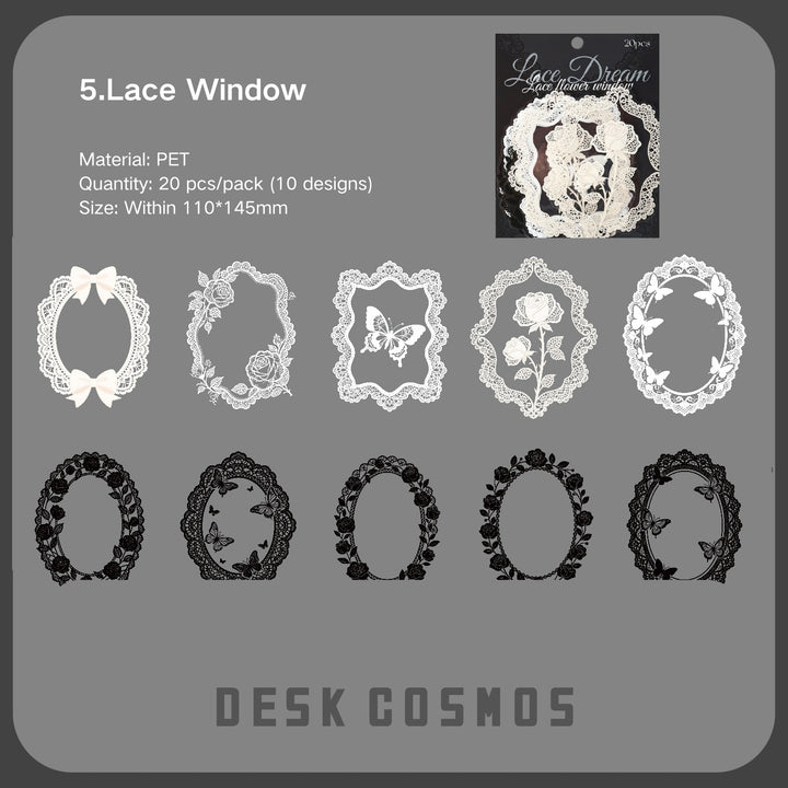 Vintage Lace Dream Series Lace Stickers Retro Journal