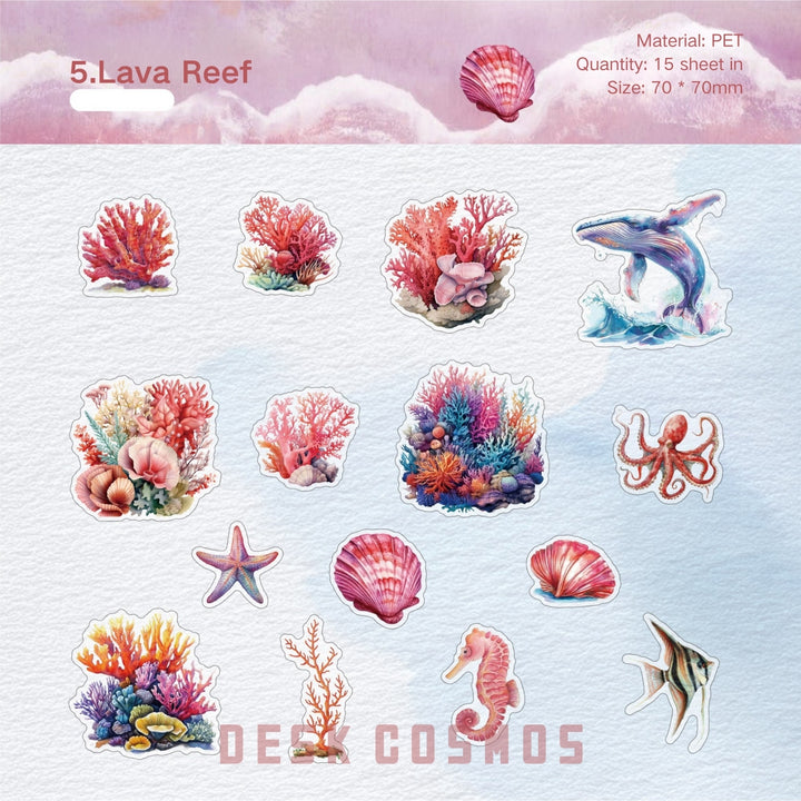 Underwater World Stickers Marine Scenery Suitable for Journaling