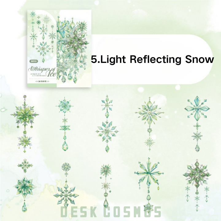 Ice Realm Whisper Series Light Reflecting Snow Snowflake Stickers