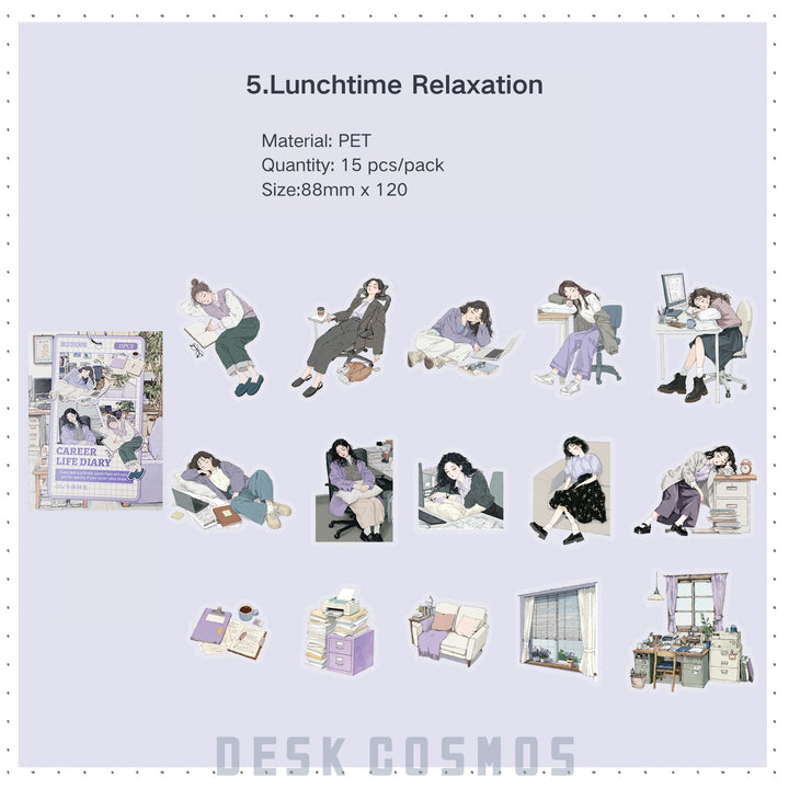 Career Life Diary PET Stickers - Desk Cosmos