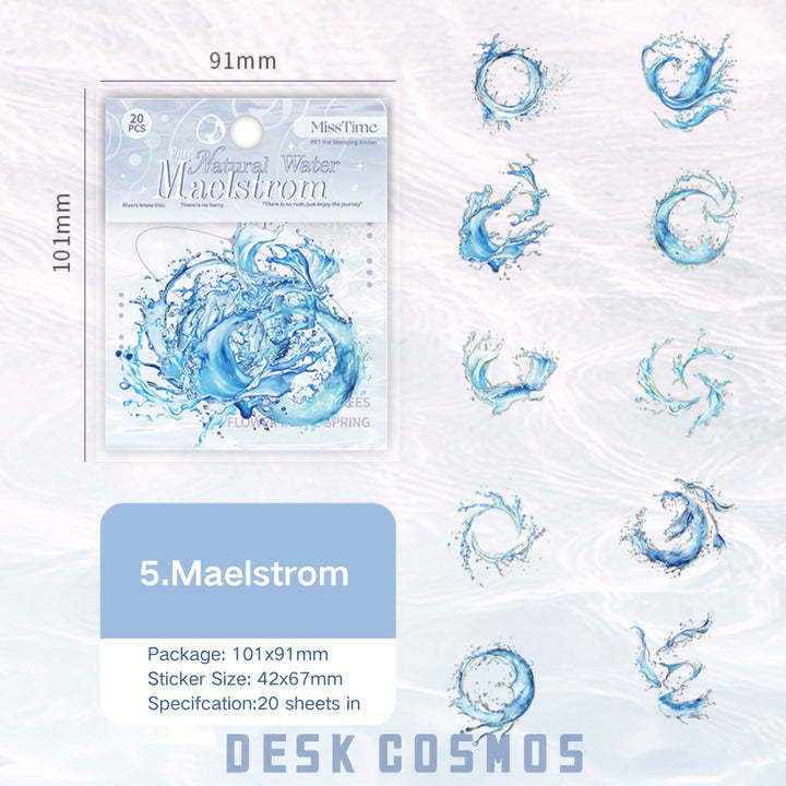 Natural Water Series Maelstrom PET Stickers Stormy Water Themes