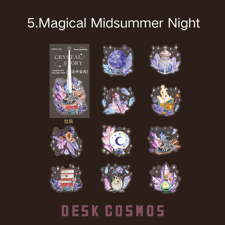 Crystal Story Midsummer Magic PET Stickers Holographic Fantasy