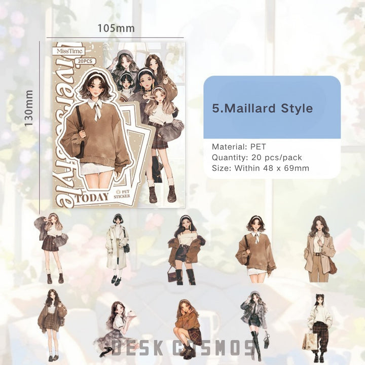 Captured Moments Maillard Style PET Stickers Trendy Color