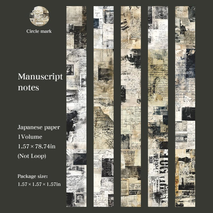 Vintage Washi Tape – Characters, Sheet Music, Manuscripts, Roses - Desk Cosmos