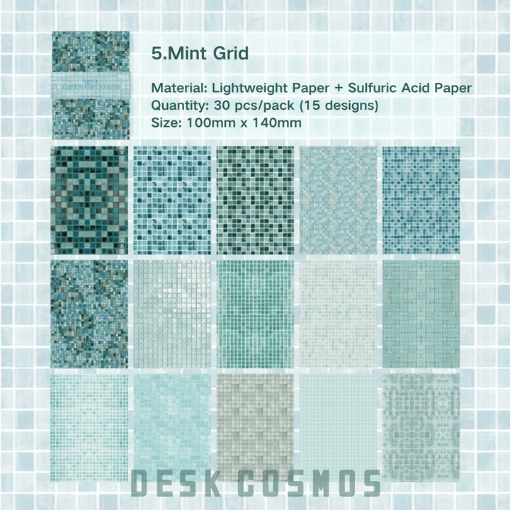 Vintage Mosaic Tile Vellum Paper - Desk Cosmos