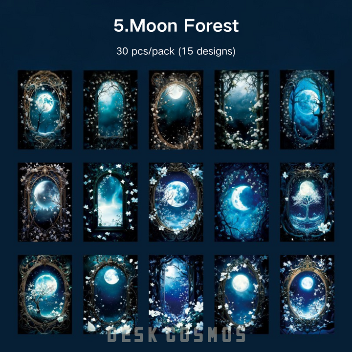 Moon Forest Decorative Paper from Let the Moon Fall Series with Gothic and Nature Themes