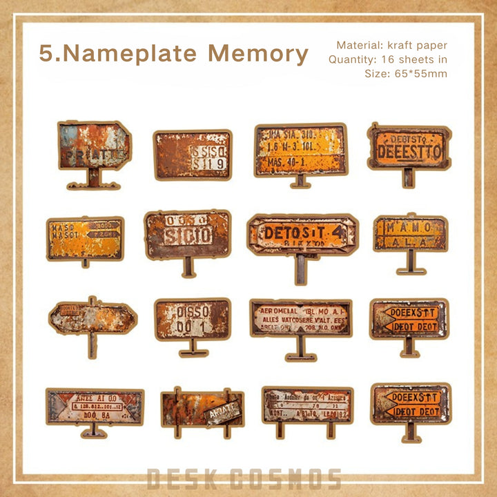 Old Erosion Nameplate Memory PET Kraft Sticker