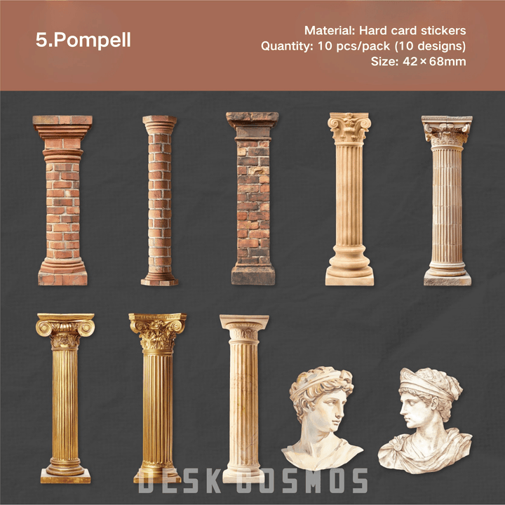 Classical Roman Column Stickers - Desk Cosmos