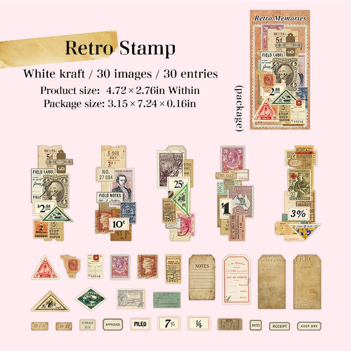 Vintage Stickers – Film, Insects, Frames, Butterflies, Stamps - Desk Cosmos
