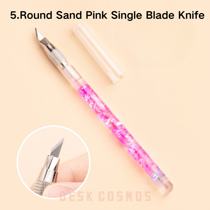 Crown Series Round Sand Pink Knife Comfortable Grip