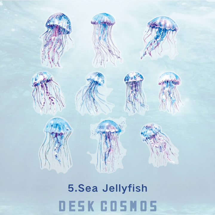 Blue Sea Sea Jellyfish Ocean Stickers