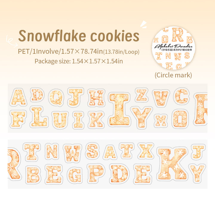 Alphabet Paradise Snowflake Cookies Letter Tape Icy Blue Winter Feel