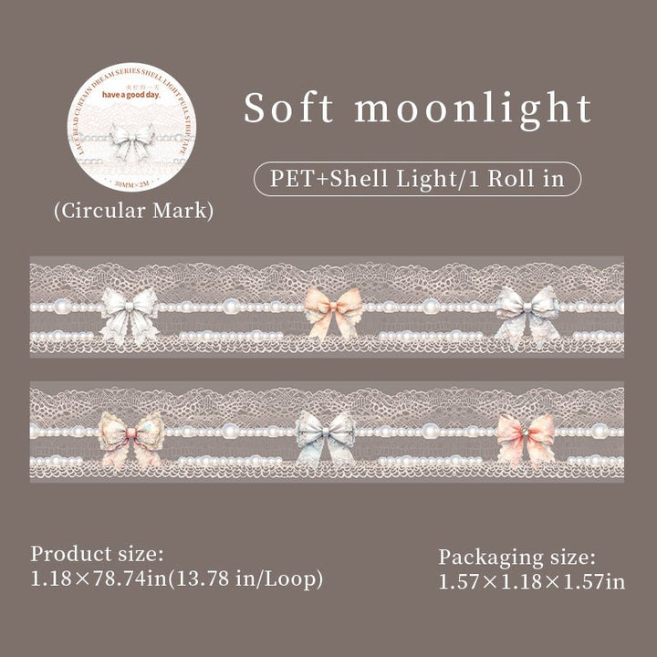 Dreamy Lace Shell Shine PET Tape - Desk Cosmos