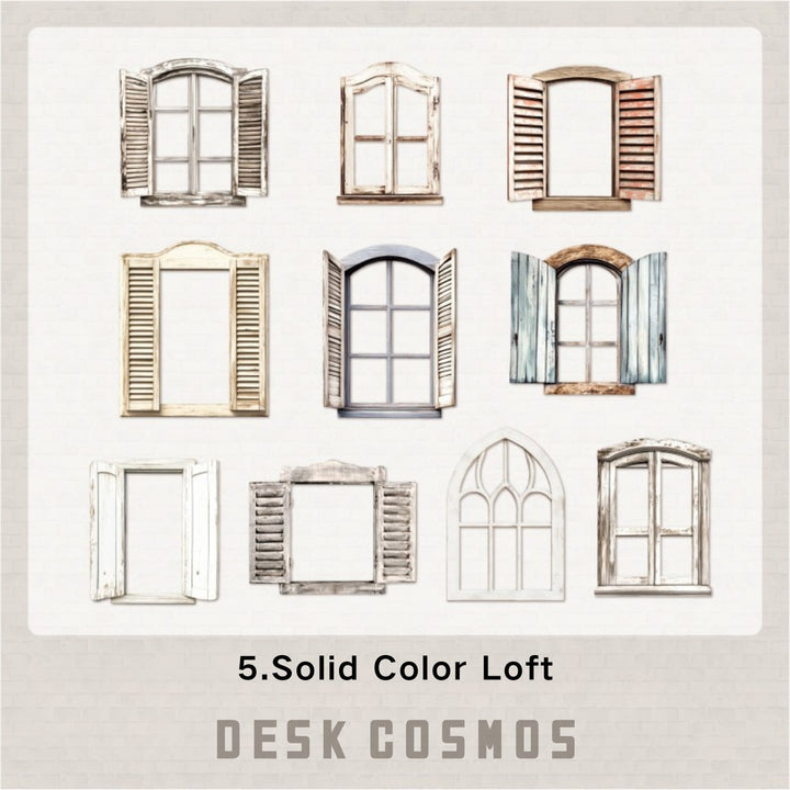 Tales By Window Solid Color Loft Retro Border Cardstock Stickers