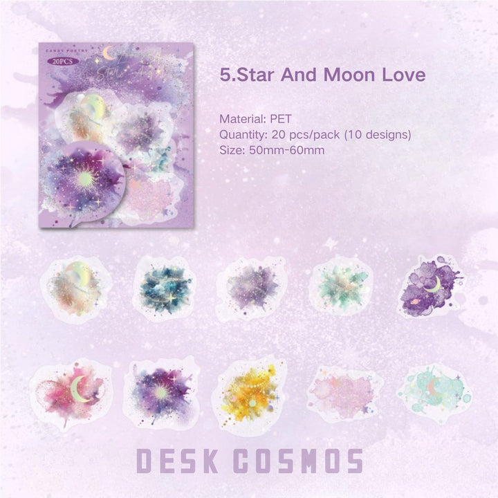 Flowing Light PET Stickers Scrapbooking For Collage