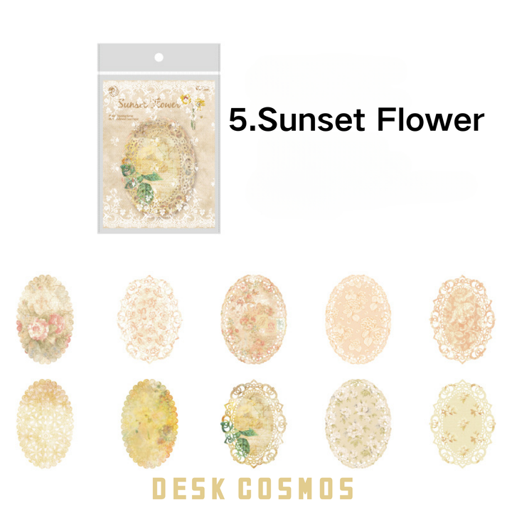 Sunset Flower Design, Perfect for Scrapbook Collage and Writing