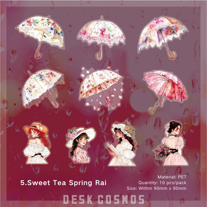 Qisi Rainy Season Stickers Fashion Characters Creative Decoration