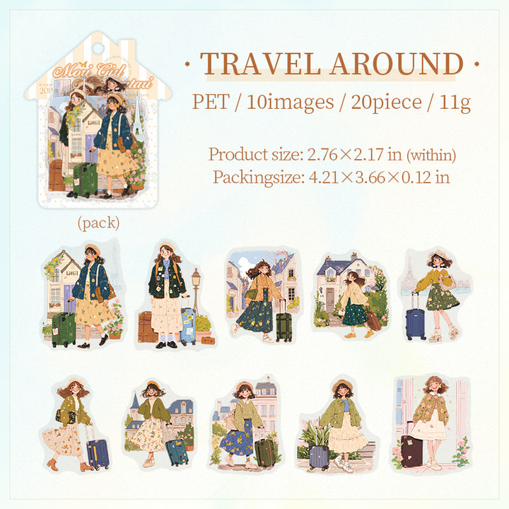 Forest Girl PET Stickers Suitable for Personal DIY
