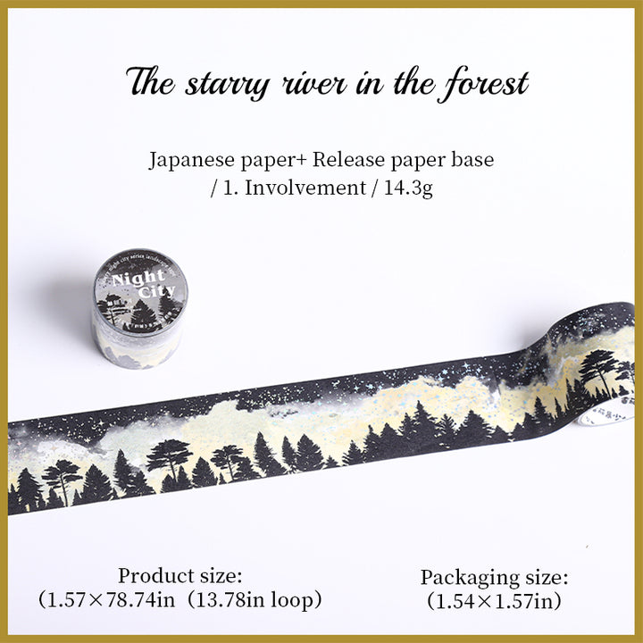 Ninght City Forest Star River Washi Tape