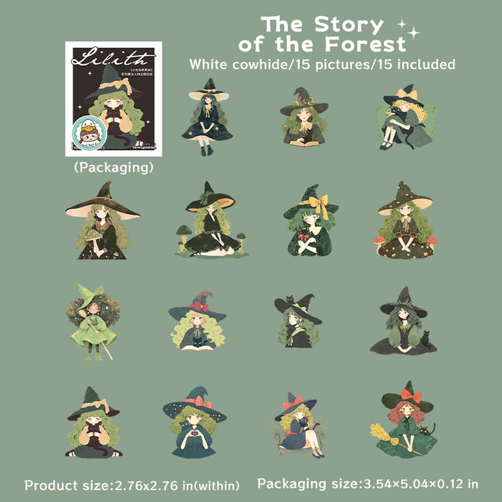 The Little Witch Lilith Character Sticker Scrapbook Supplies