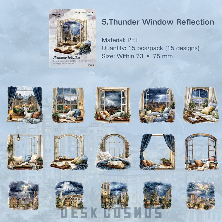 Window Scenery Weather PET Stickers - Desk Cosmos