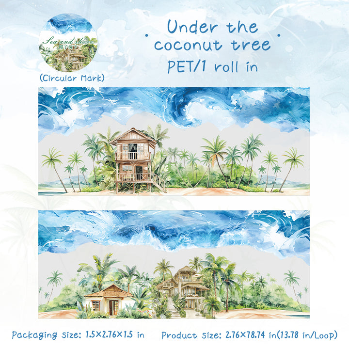 Sea and Shore PET Tape Suitable for Summer Planners