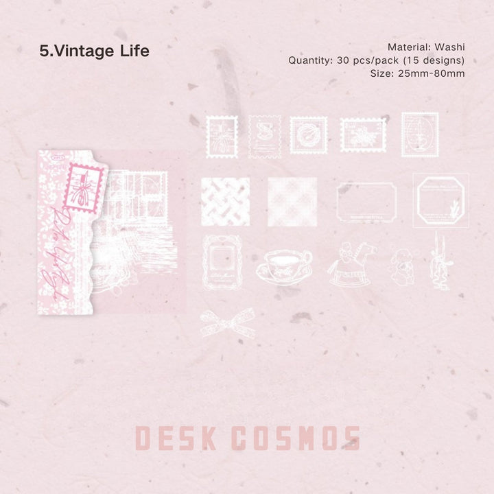 White Mist Stickers Colorful Retro Letters Suitable for Crafting