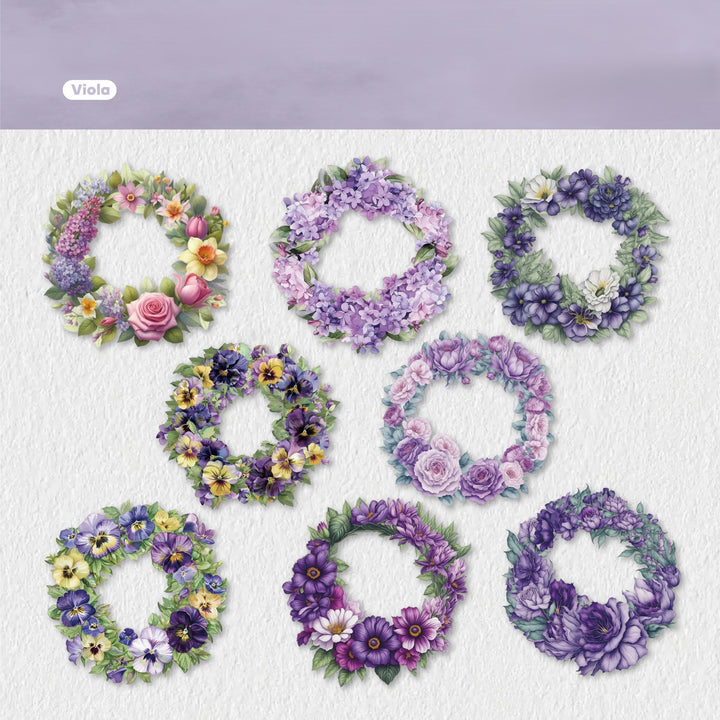 Floral Garland Series Cardstock Stickers Floral Patterns
