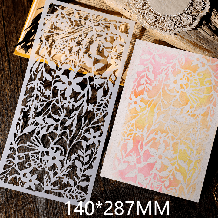 Planner Stencil Mask – Flowers, Numbers, Textures - Desk Cosmos