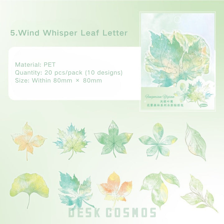 Forest Mist PET Stickers Botanical Aesthetic for Journal Crafts