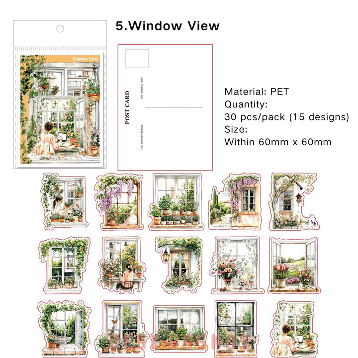 Little Town Memo PET Stickers Scrapbook Friendly