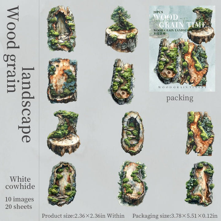 Wood Grain Time Nature DIY Stickers Planner Supplies