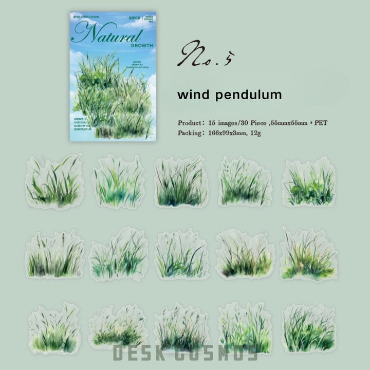 Nature PET Stickers Natural Growth Greenery Ground Cover For Scrapbook