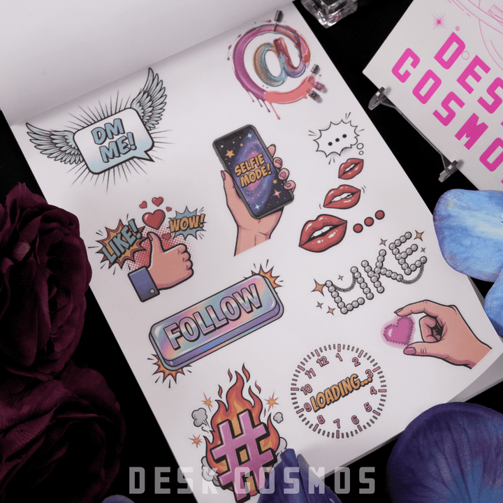 Retro American Pop Art Collage Sticker Book - Desk Cosmos