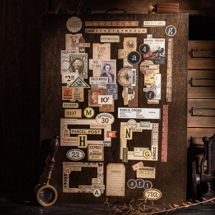 Vintage Stickers – Film, Insects, Frames, Butterflies, Stamps - Desk Cosmos