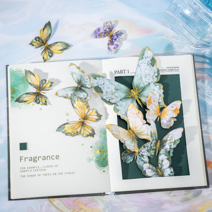 Butterfly in Water Retro Foil Stickers - Desk Cosmos