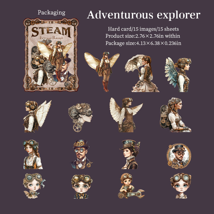 Steam Fantasy Record Stickers Steampunk Journal Creative Decoration