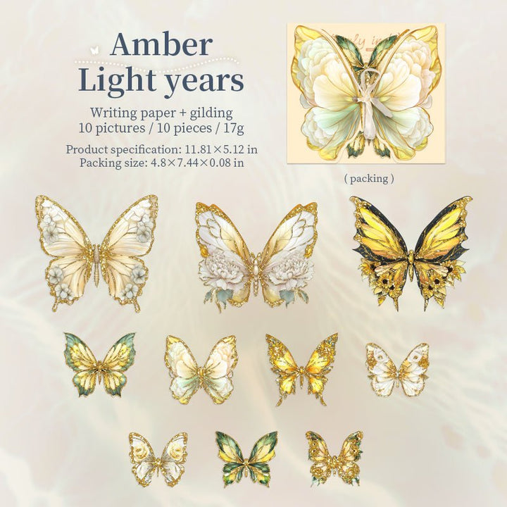 Butterfly in Water Retro Foil Stickers - Desk Cosmos