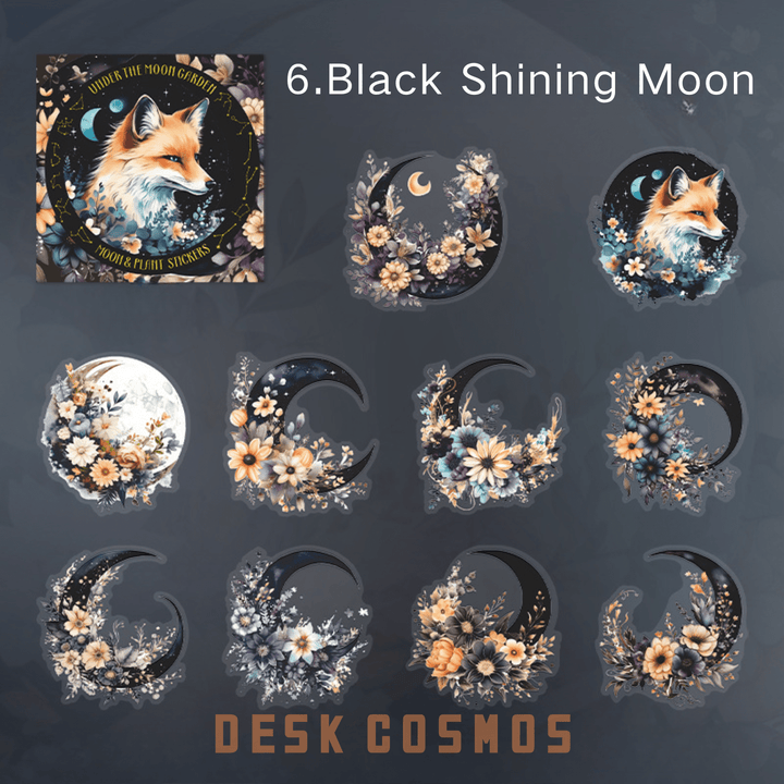 Under the Moon Garden Black Shining Moon Plant Magic Design